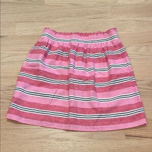 J. Crew Pink and White Smocked A-Line Mini Skirt